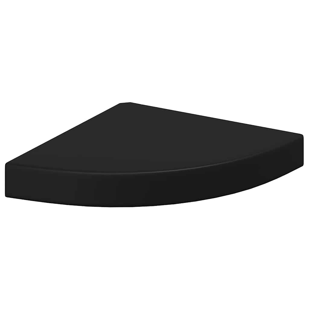 Plutajuća kutna polica crna 25 x 25 x 3,8 cm MDF