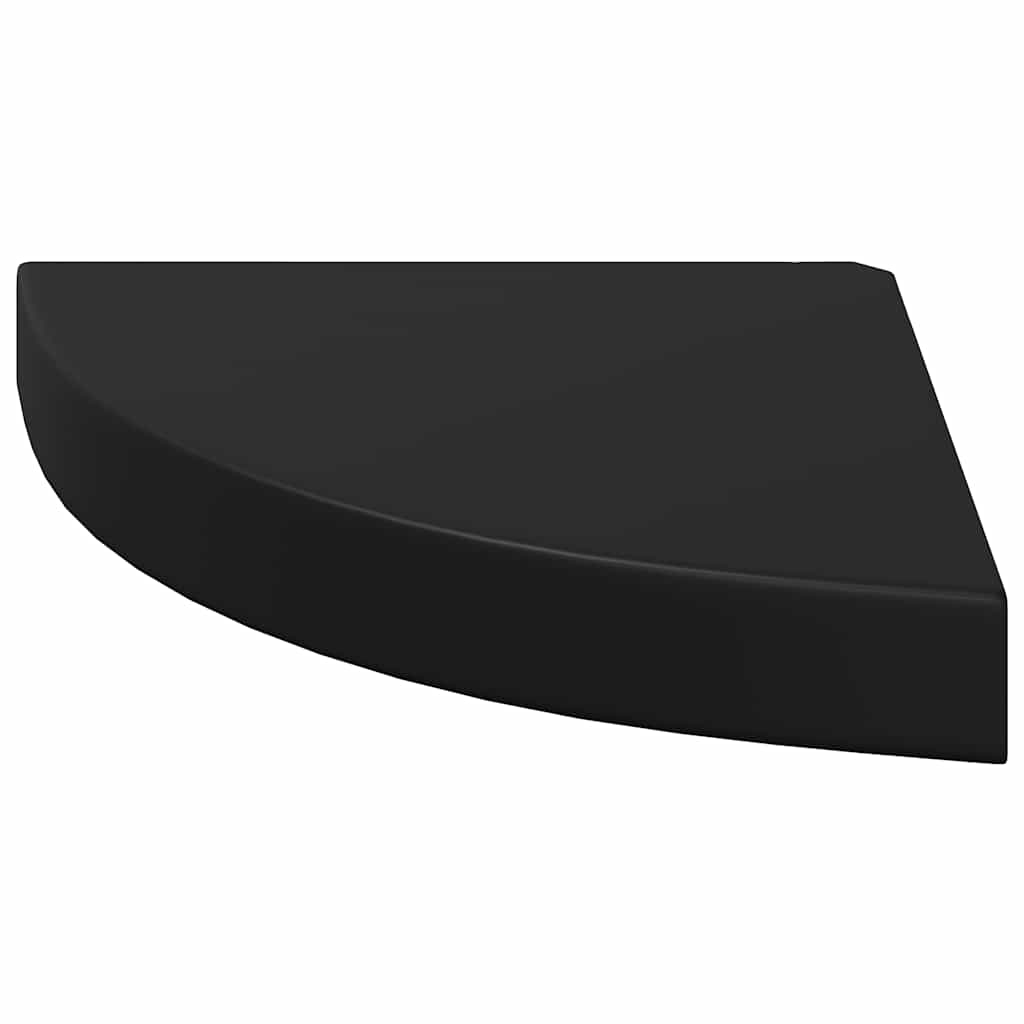 Plutajuća kutna polica crna 25 x 25 x 3,8 cm MDF