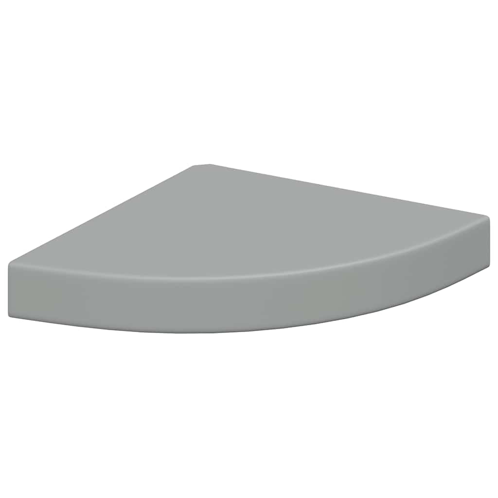 Plutajuće kutne police 2 kom sive 25 x 25 x 3,8 cm MDF