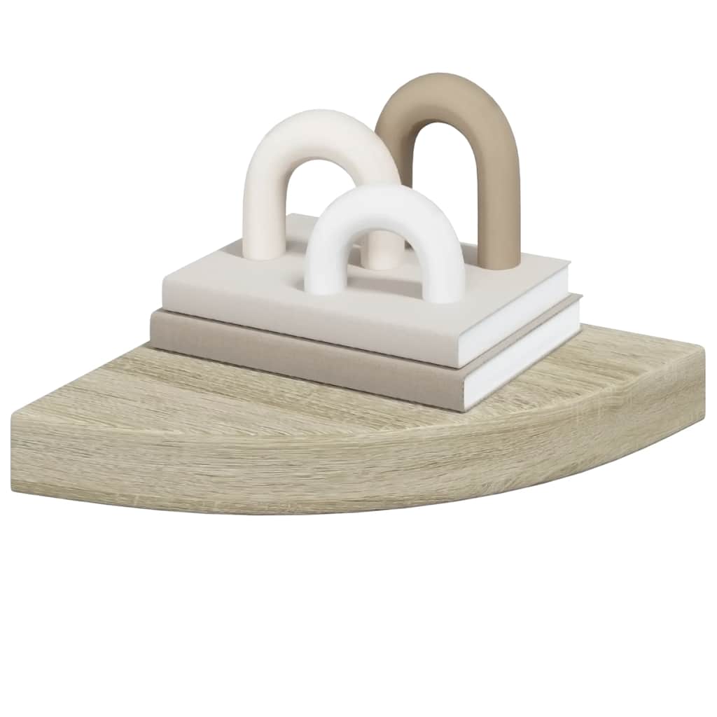 Plutajuća kutna polica boja hrasta 25 x 25 x 3,8 cm MDF