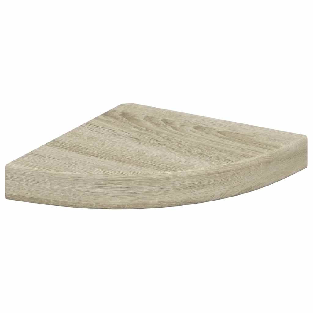 Plutajuće kutne police 2 kom boja hrasta 25 x 25 x 3,8 cm MDF