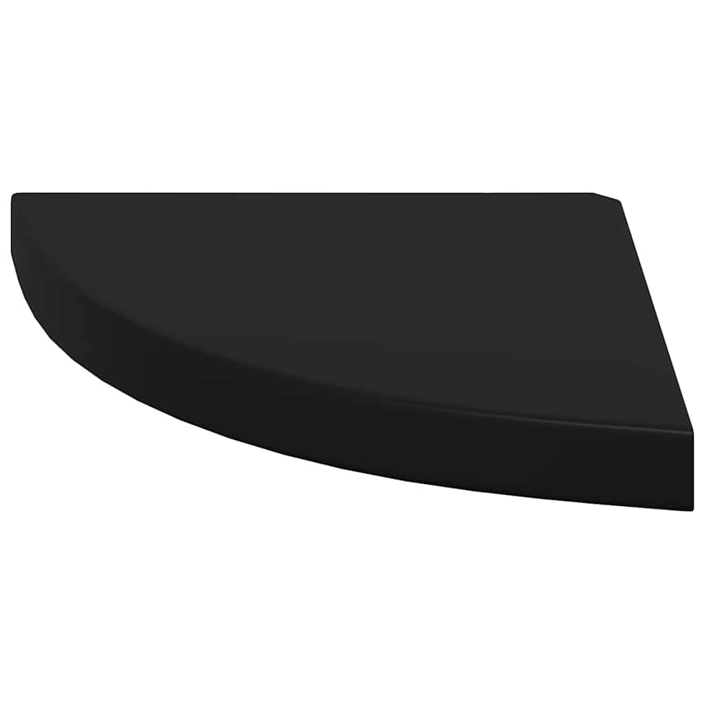 Plutajuće kutne police 2 kom crne 35 x 35 x 3,8 cm MDF
