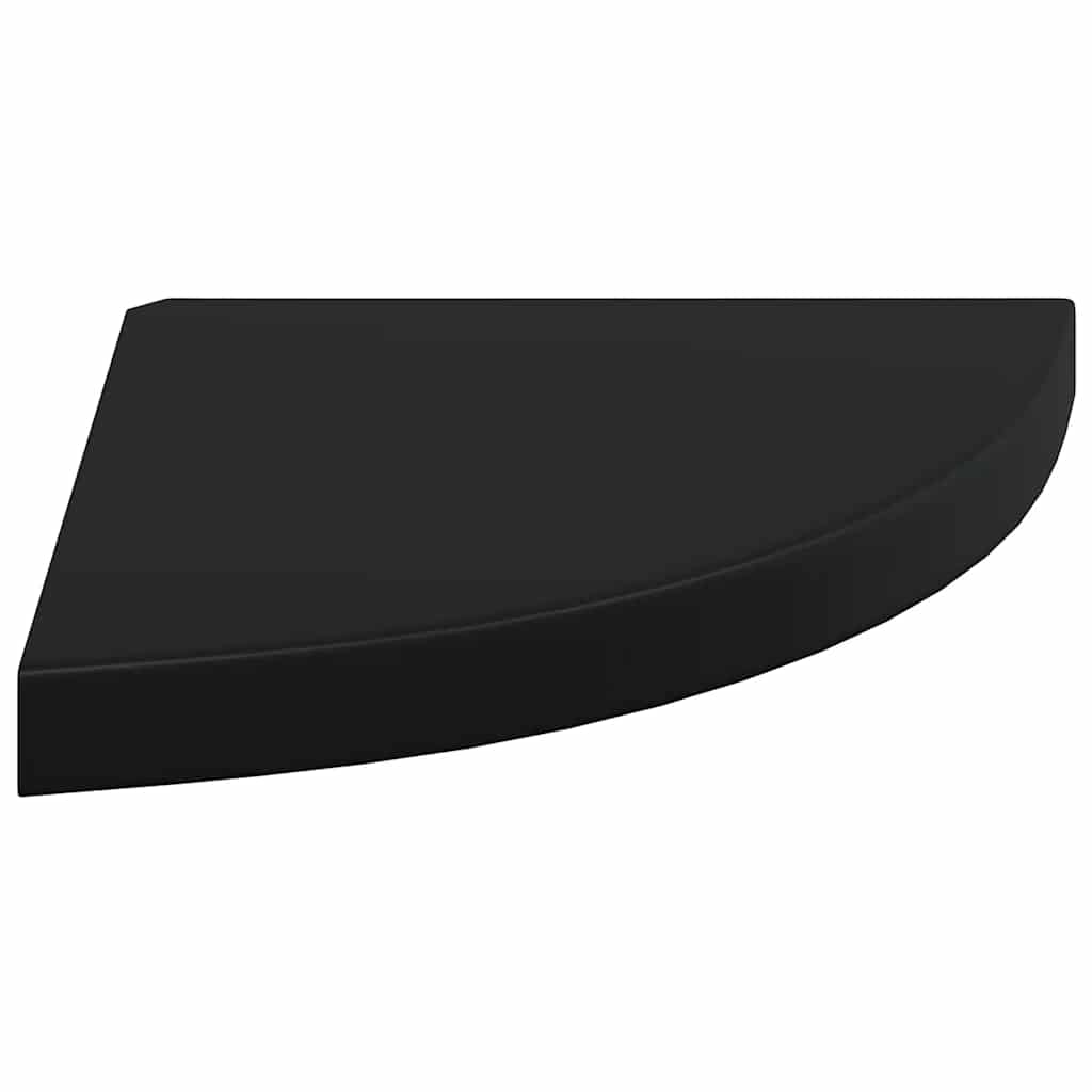 Plutajuće kutne police 2 kom crne 35 x 35 x 3,8 cm MDF