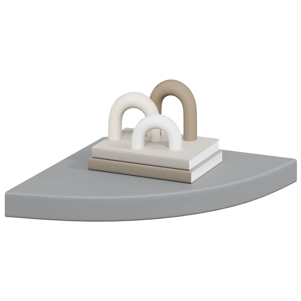Plutajuća kutna polica siva 35 x 35 x 3,8 cm MDF