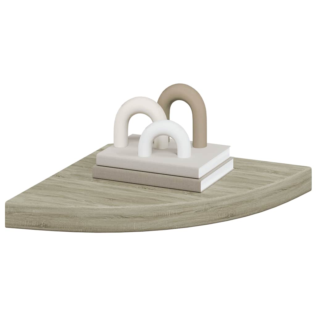 Plutajuće kutne police 4 kom boja hrasta 35 x 35 x 3,8 cm MDF