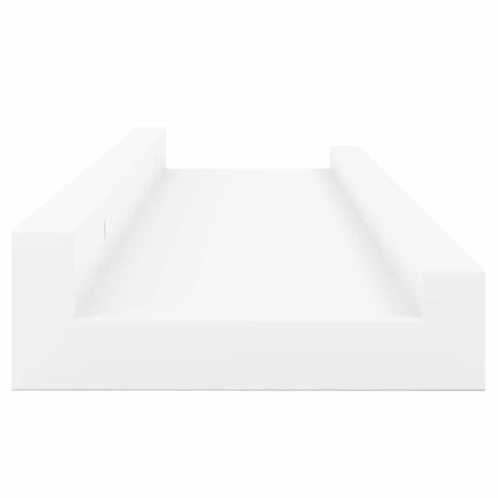 Zidne police za fotografije 2 kom bijele 40 x 9 x 3 cm MDF
