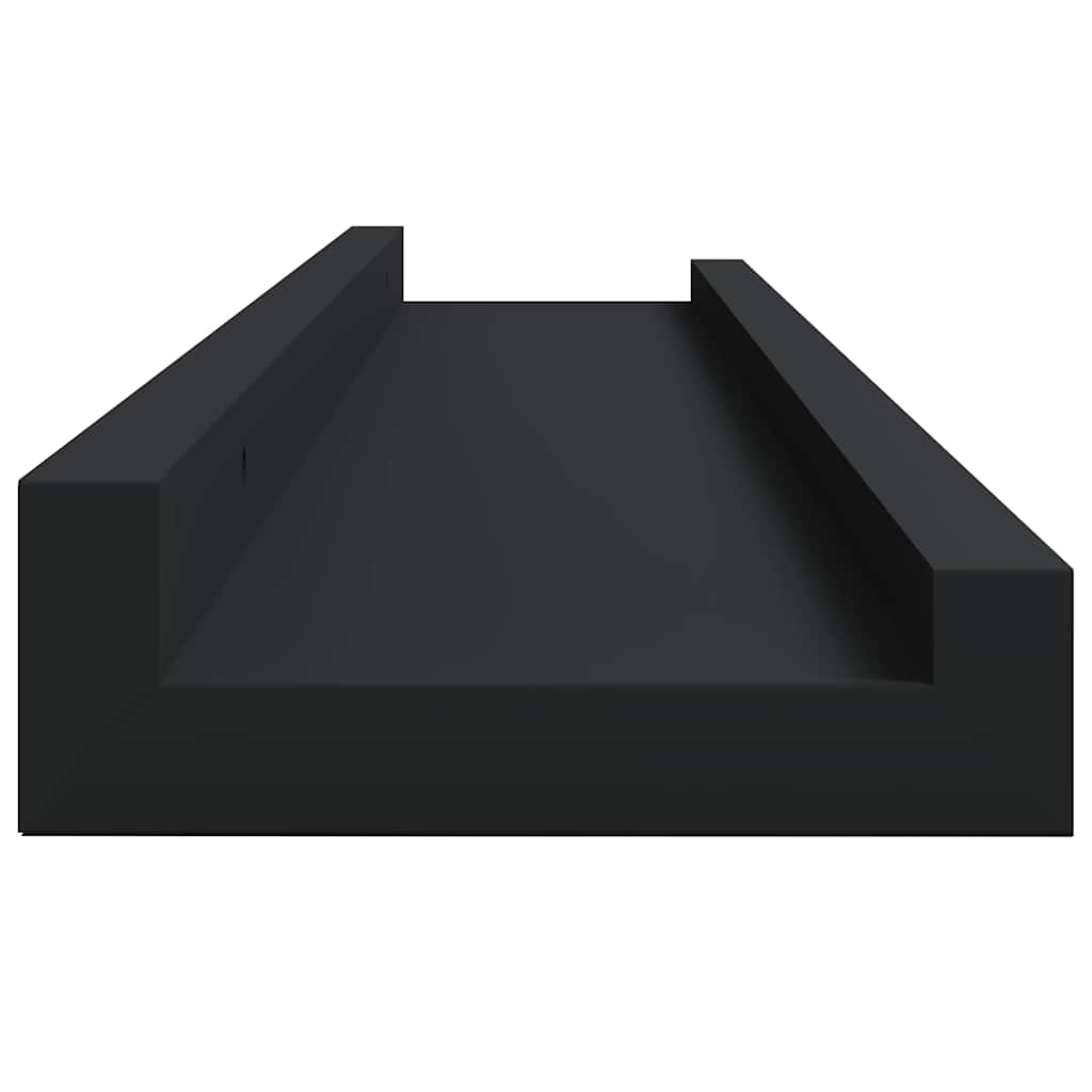 Zidne police za fotografije 2 kom crne 60 x 9 x 3 cm MDF