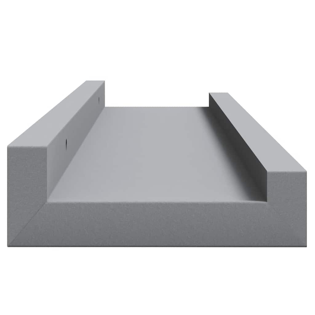 Zidne police za fotografije 2 kom sive 40 x 9 x 3 cm MDF