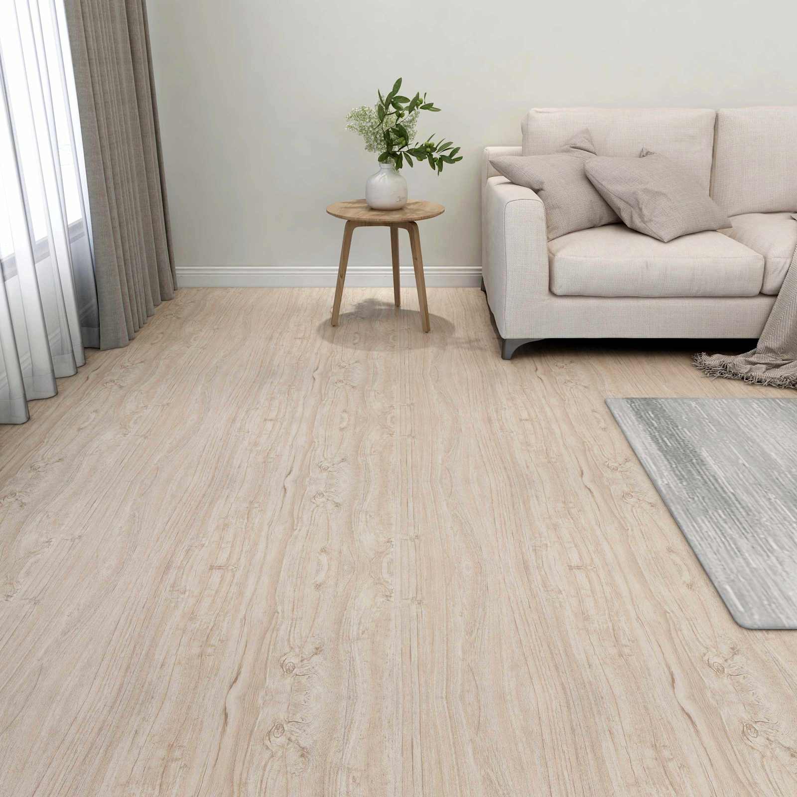 Podne daske 5,11 m² 55 pcs PVC Bijela i drvena boja