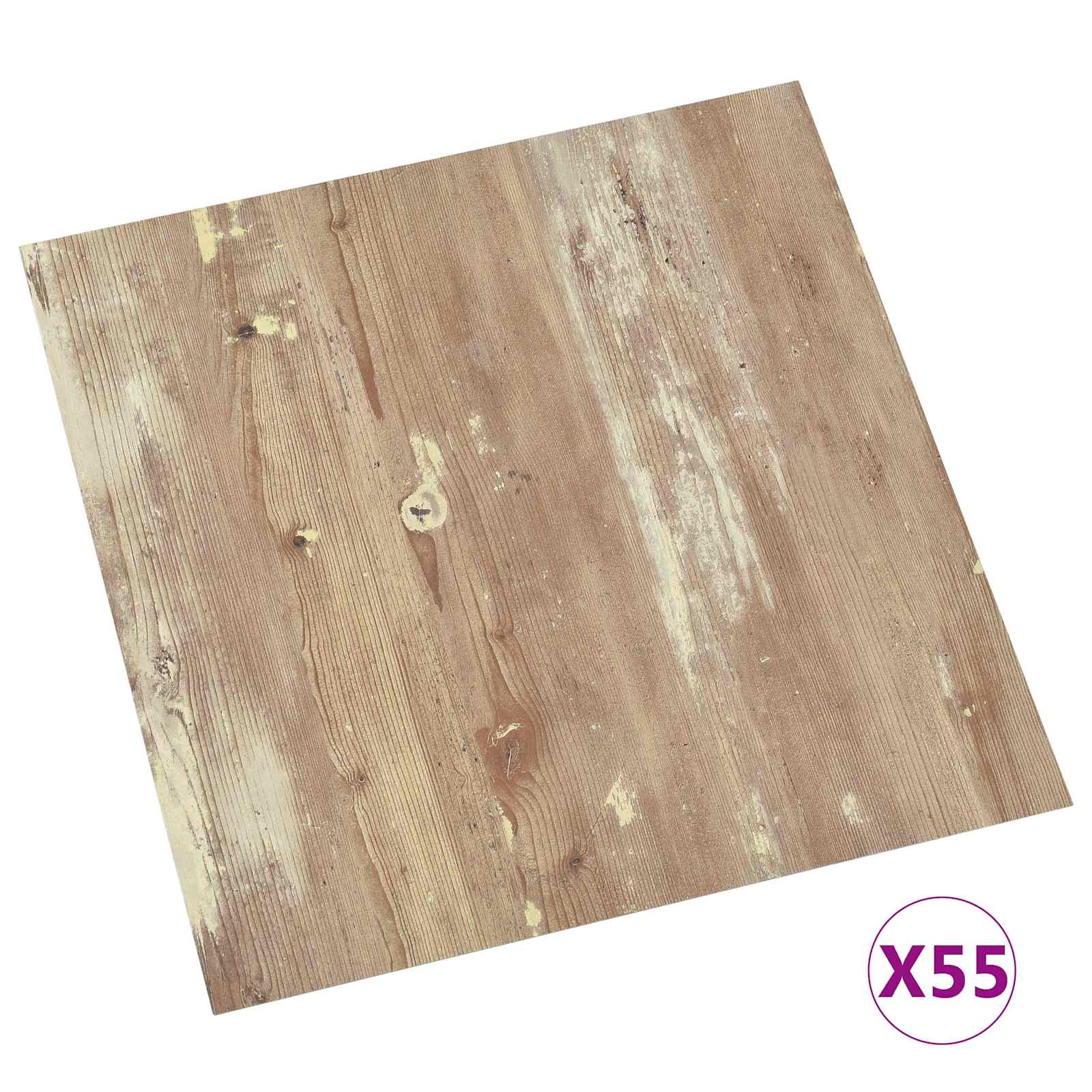 Podne daske 5,11 m² 55 pcs PVC Krem i svijetlo smeđa