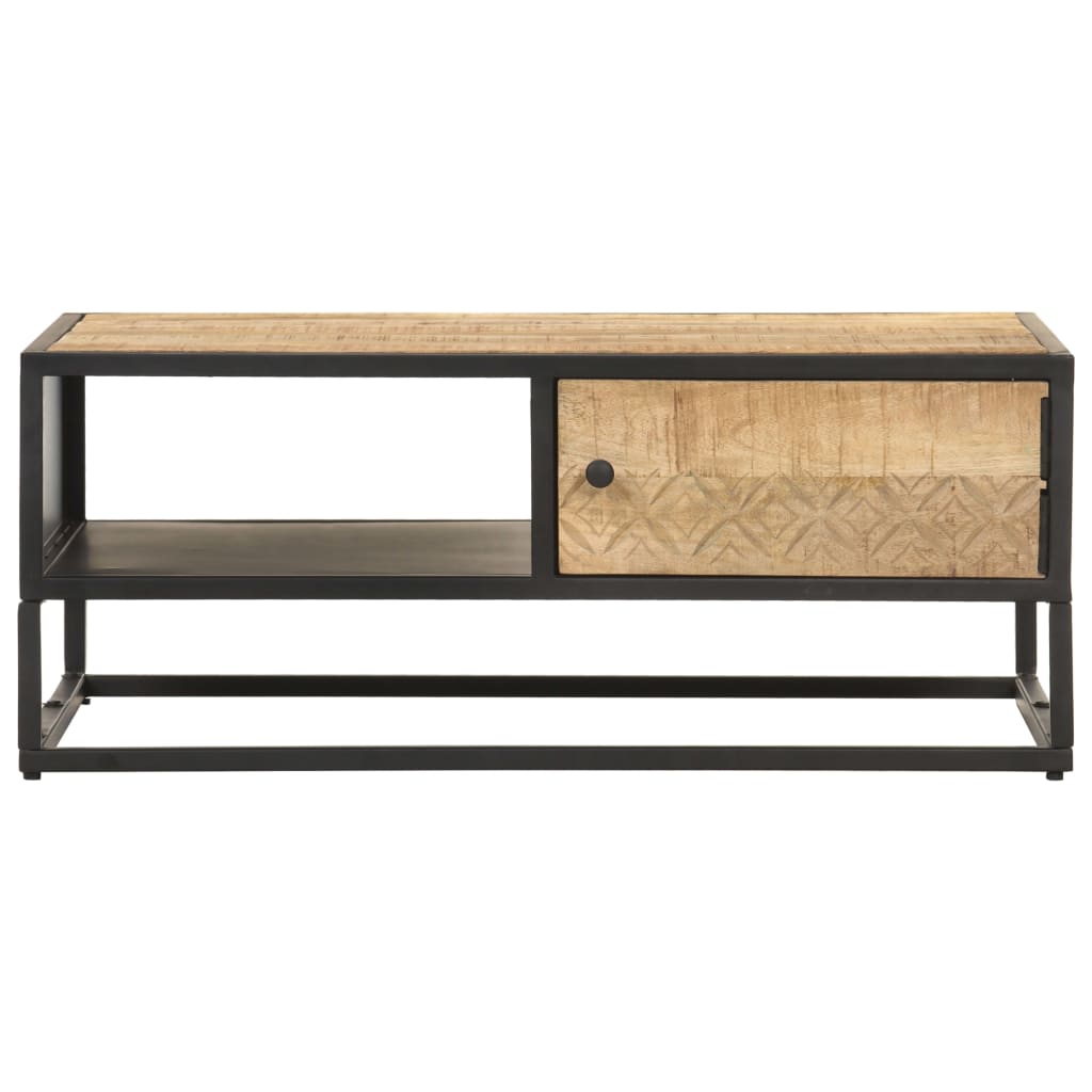 Stolić za kavu s izrezbarenim vratima 90x55x36 cm drvo manga