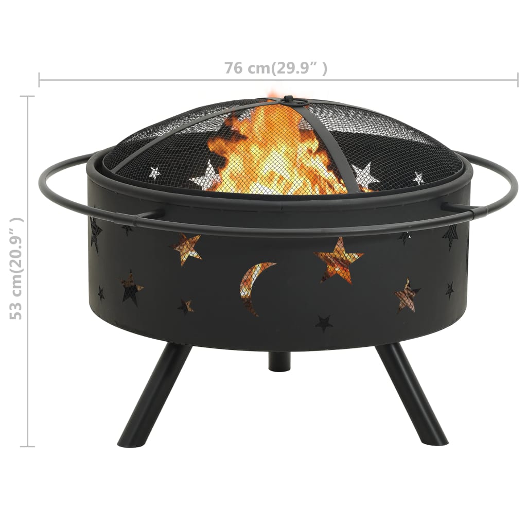Posuda za vatru sa žaračem 76 cm XXL čelična