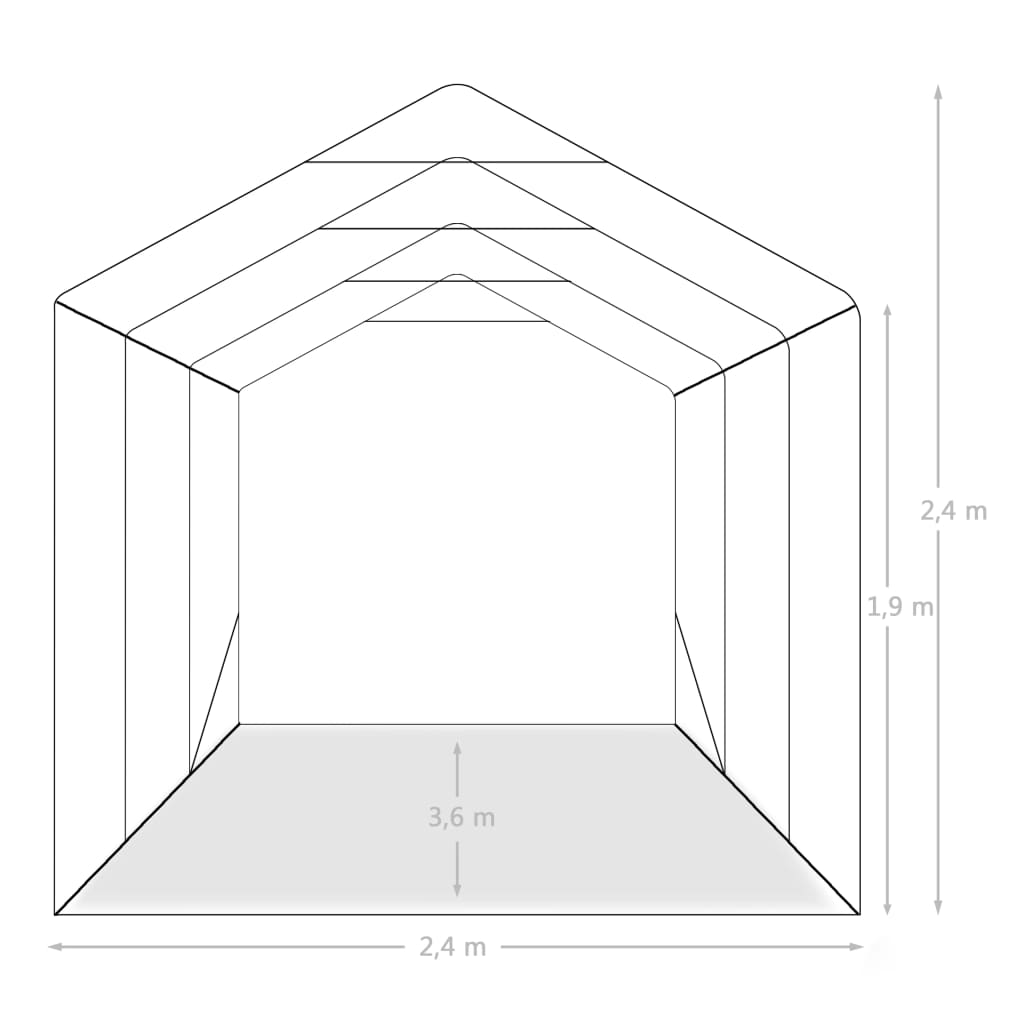 Garažni šator PVC 2,4 x 3,6 m zeleni