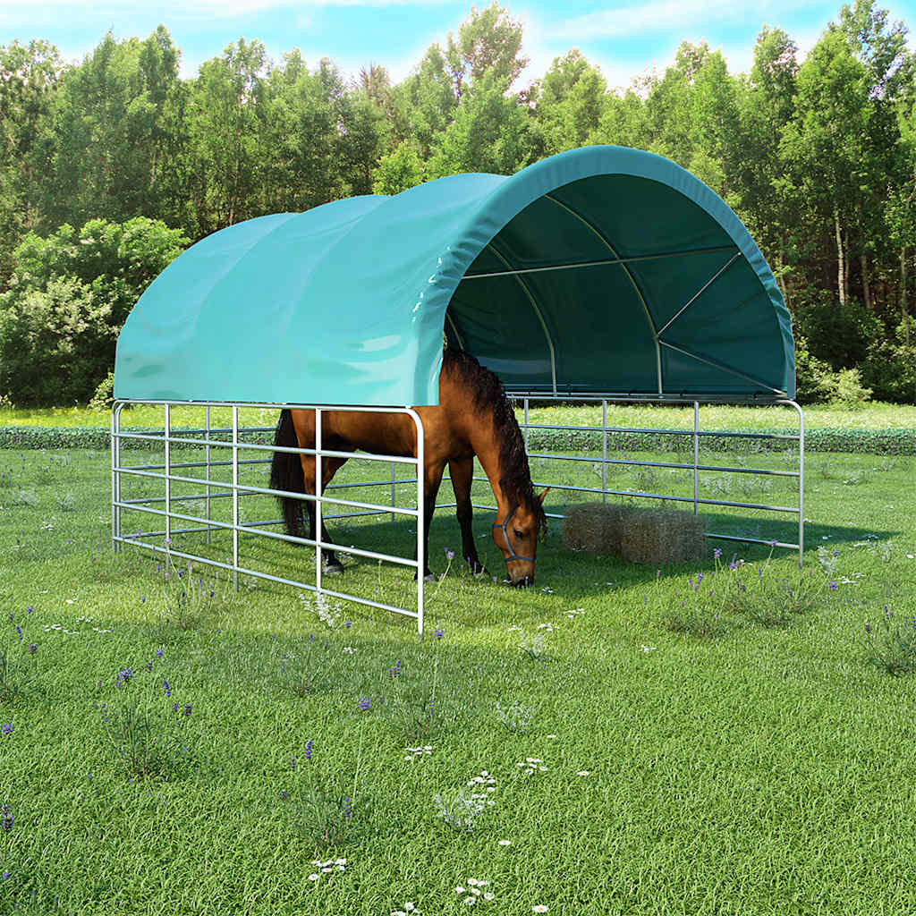 Šator za stoku PVC 3,7 x 3,7 m zeleni