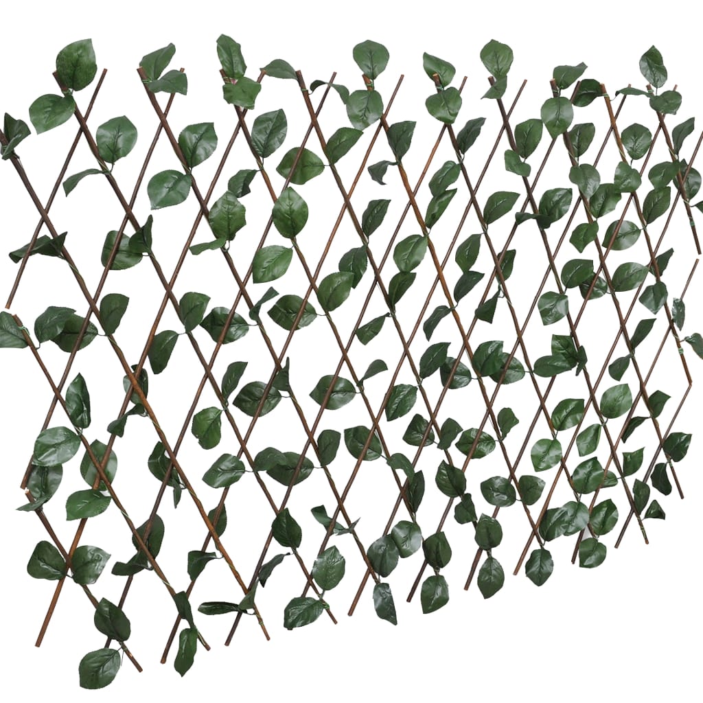 Rešetkaste ograde od vrbe 5 kom s umjetnim lišćem 180 x 60 cm