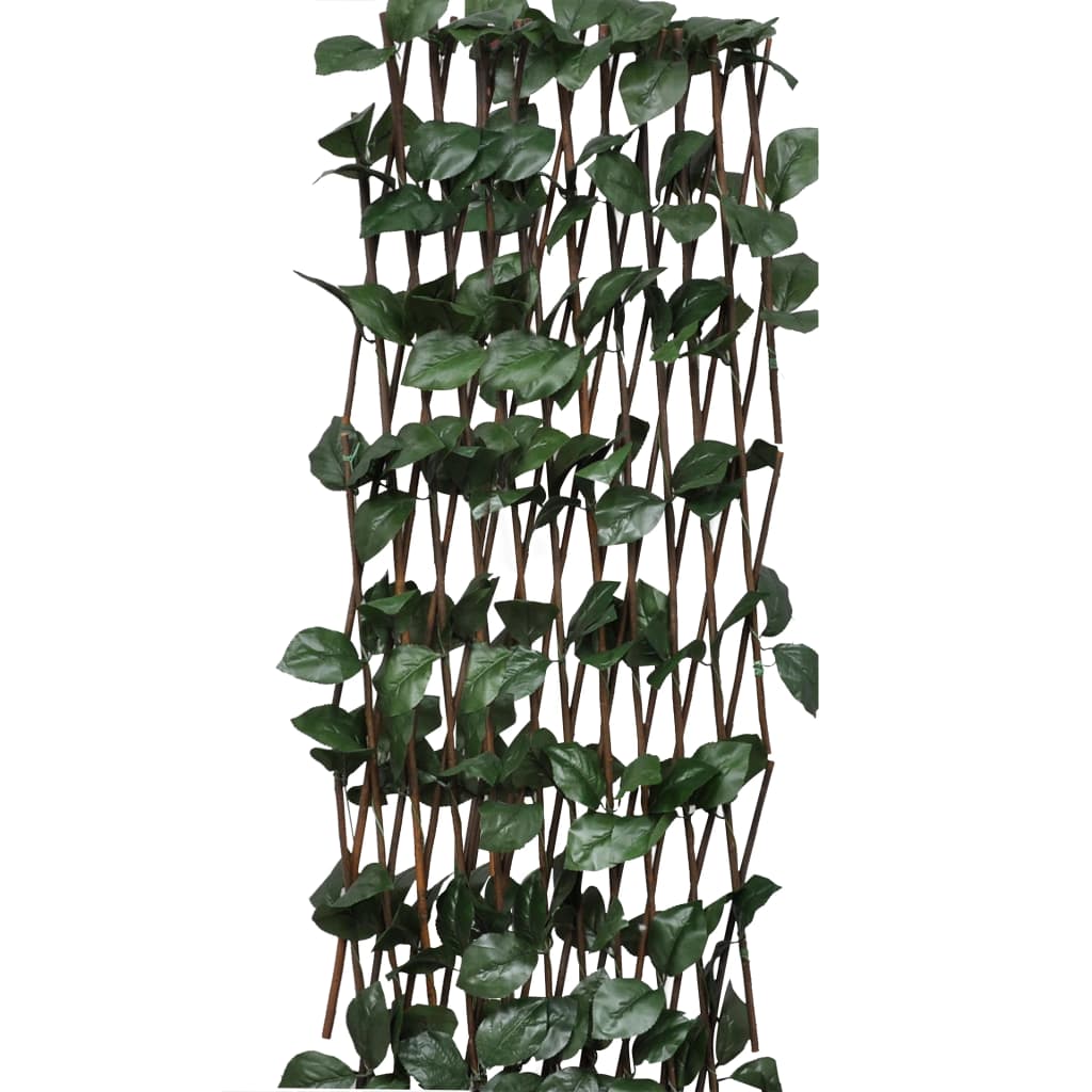 Rešetkaste ograde od vrbe 5 kom s umjetnim lišćem 180 x 60 cm
