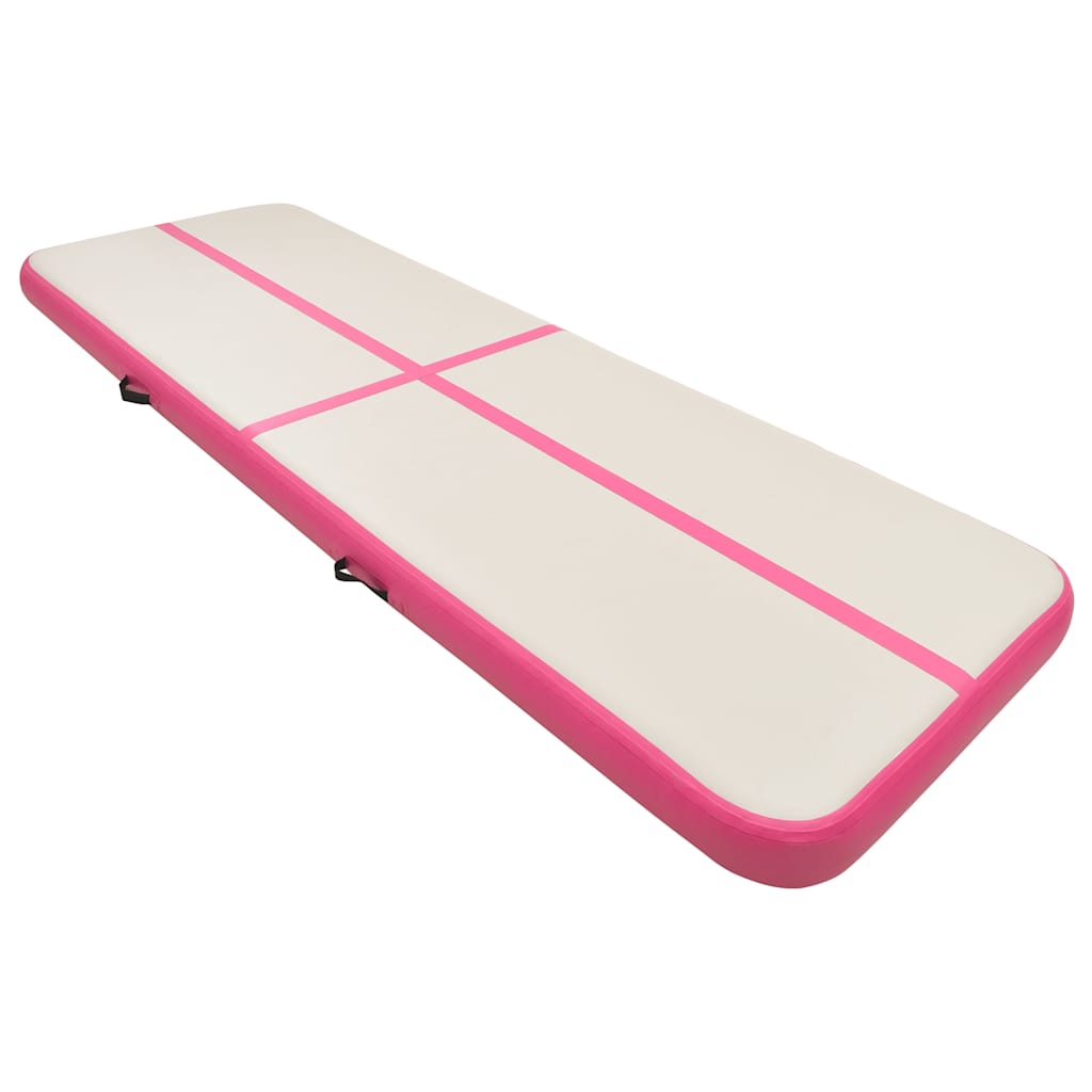 Strunjača na napuhavanje s crpkom 300 x 100 x 20 cm PVC roza