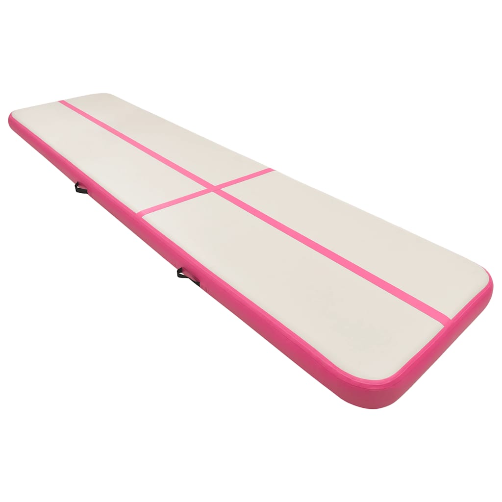 Strunjača na napuhavanje s crpkom 600 x 100 x 20 cm PVC roza