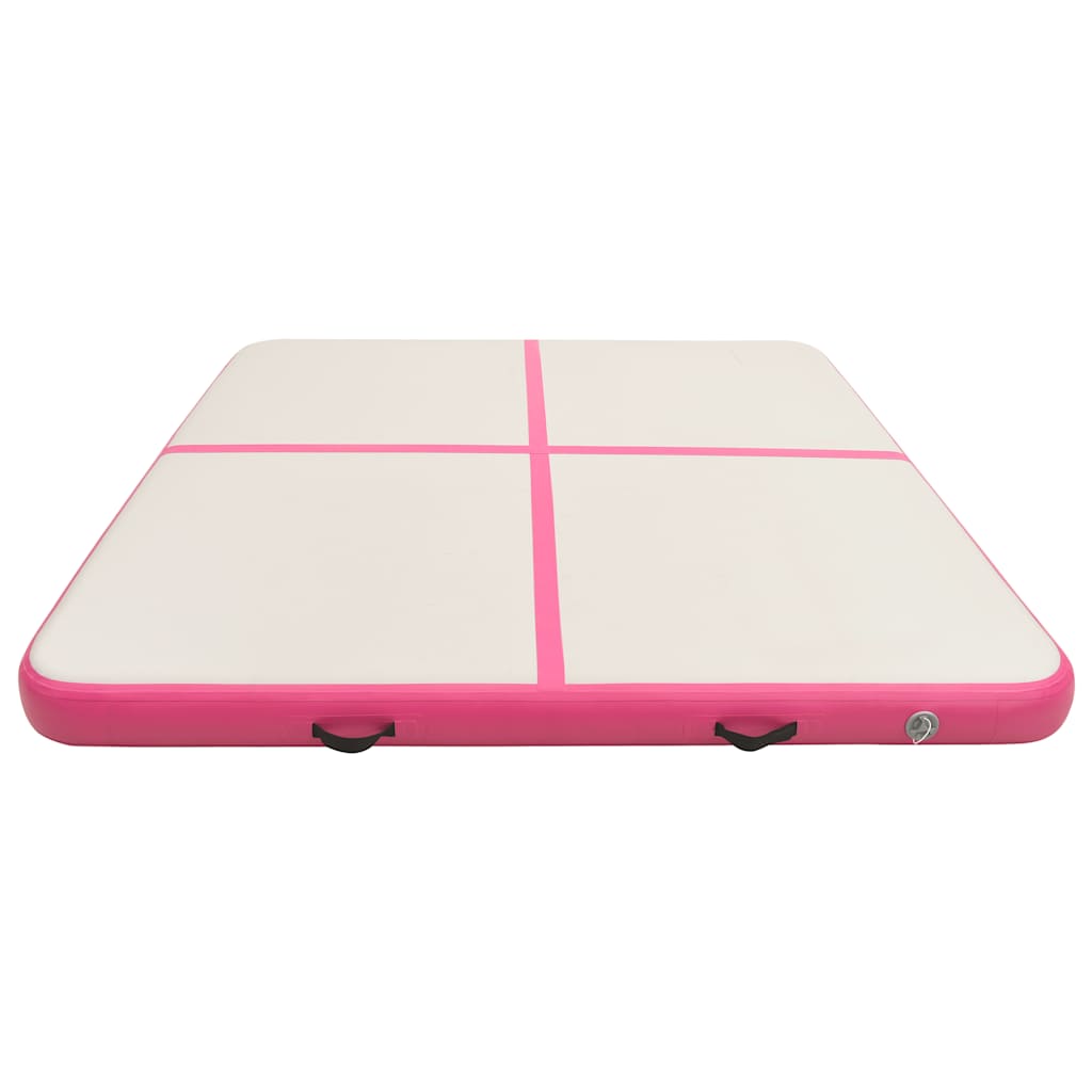 Strunjača na napuhavanje s crpkom 200 x 200 x 15 cm PVC roza