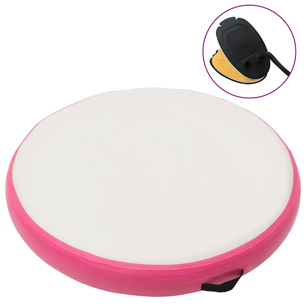 Gimnastička prostirka na napuhavanje 100x100x10 cm PVC roza