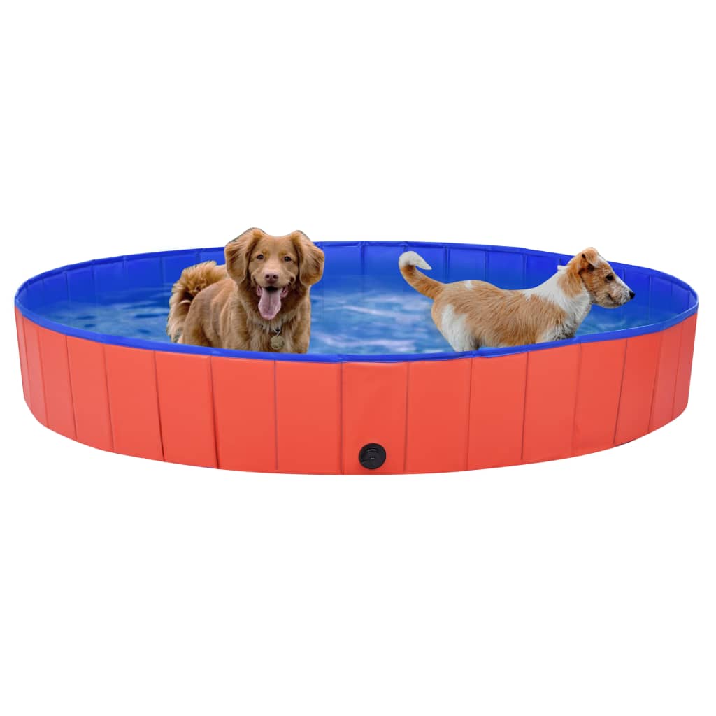 Sklopivi bazen za pse crveni 200 x 30 cm PVC