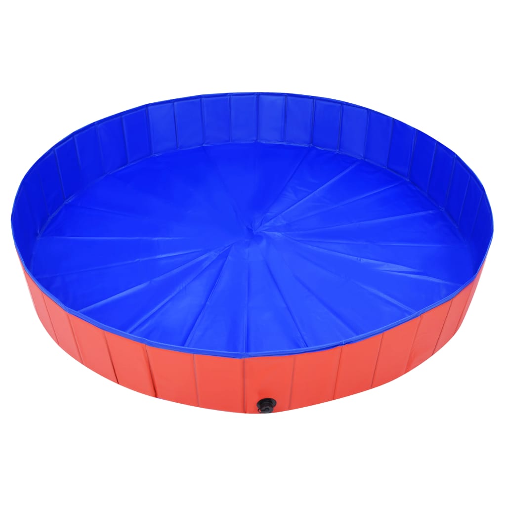 Sklopivi bazen za pse crveni 200 x 30 cm PVC
