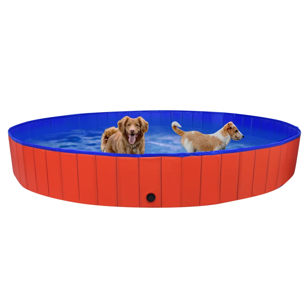 Sklopivi bazen za pse crveni 300 x 40 cm PVC