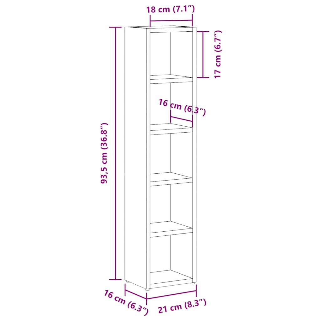 Ormarići za CD-ove 2 kom bijeli 21 x 16 x 93,5 cm od iverice