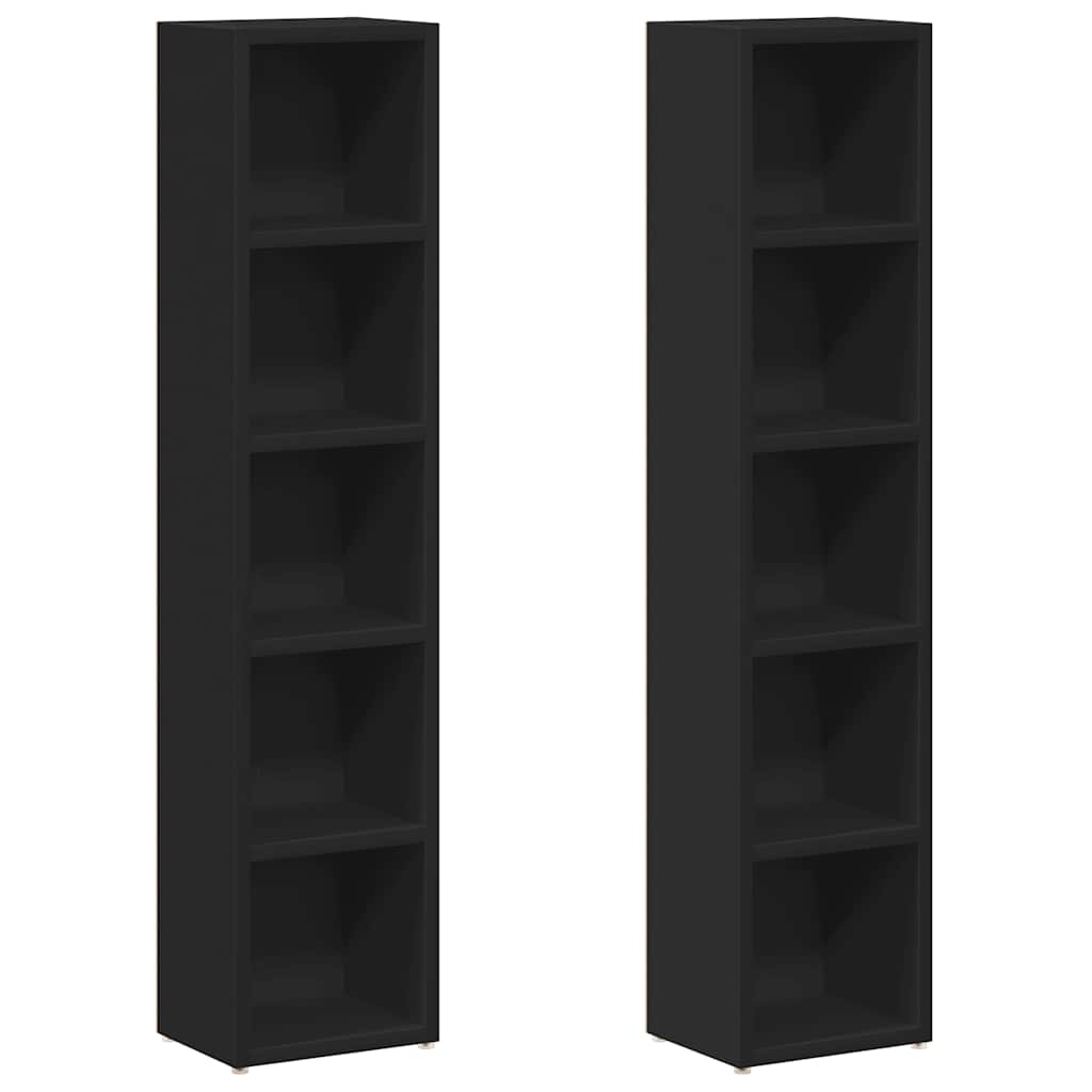 Ormarići za CD-ove 2 kom crni 21 x 16 x 93,5 cm od iverice