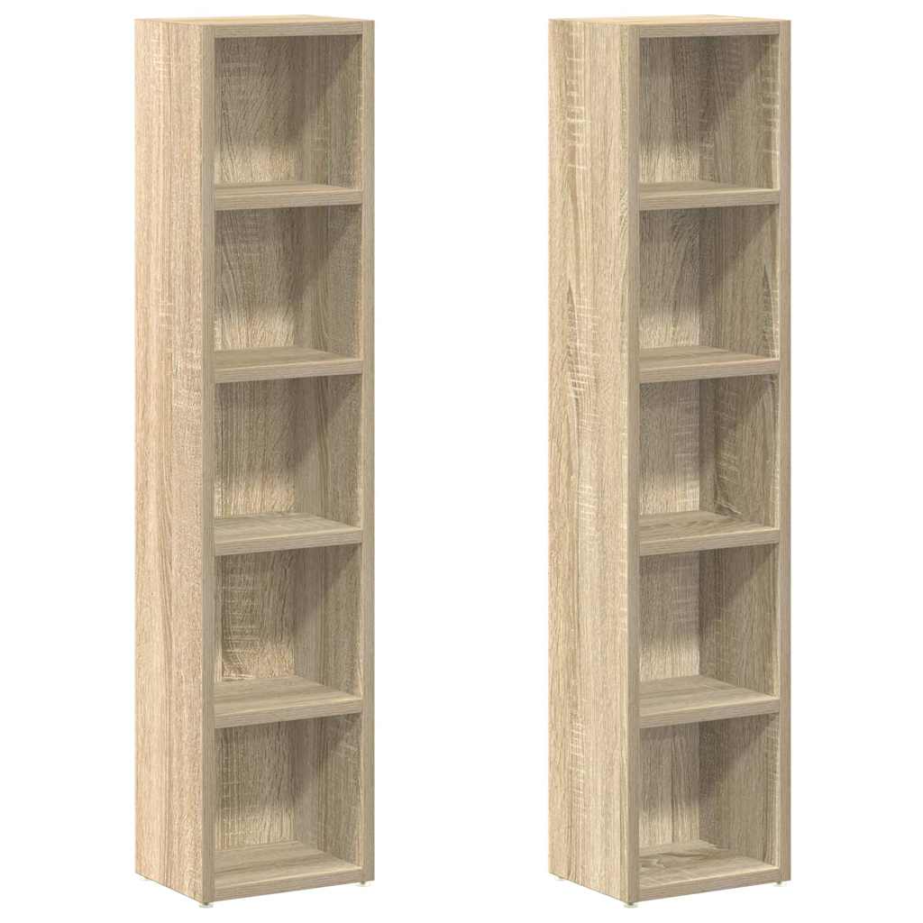 Ormarići za CD-ove 2 kom boja hrasta 21x16x93,5 cm od iverice