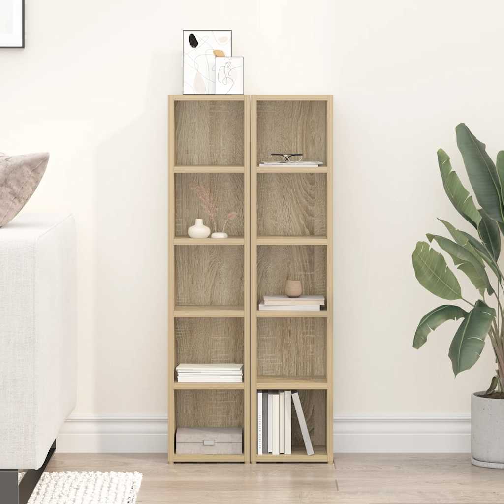 Ormarići za CD-ove 2 kom boja hrasta 21x16x93,5 cm od iverice