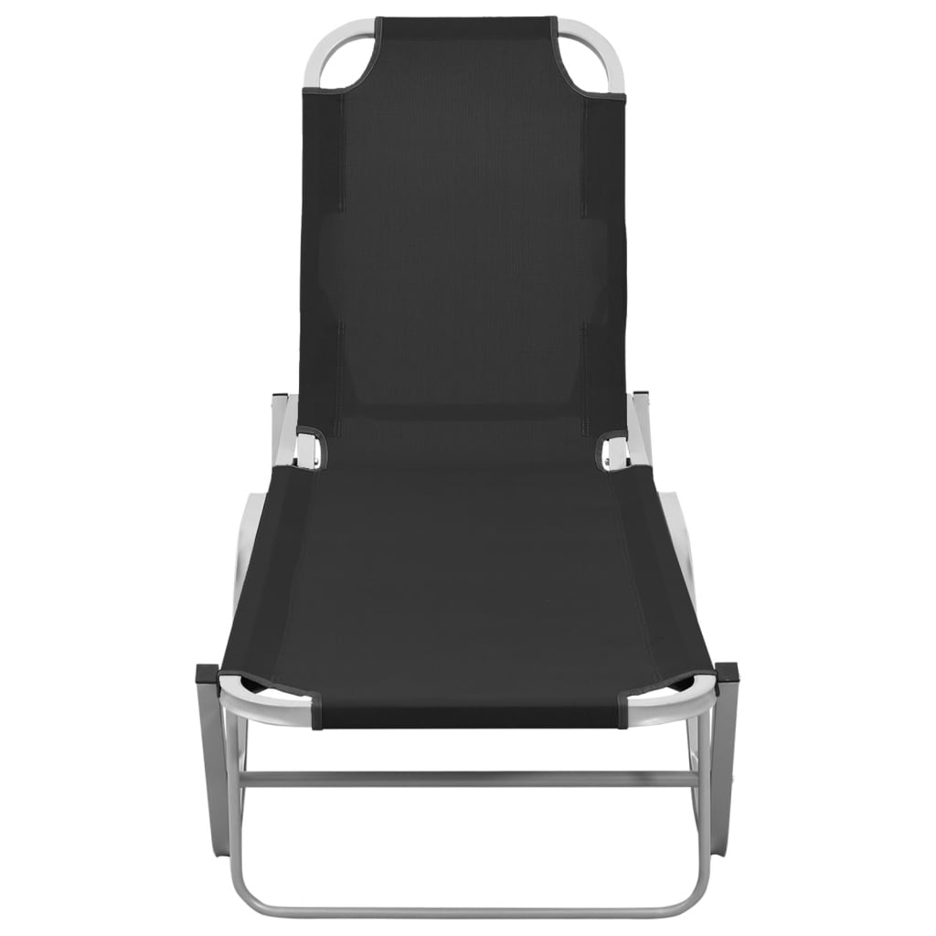 Ležaljka za sunčanje od aluminija i tekstilena crna