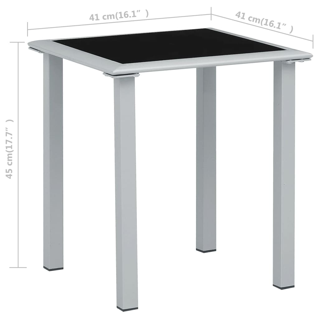 Ležaljke za sunčanje sa stolićem 2 kom aluminijske crne
