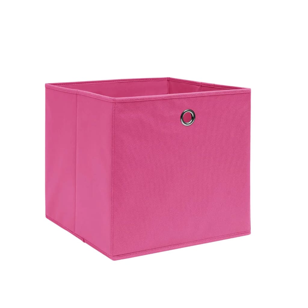 Kutije za pohranu od netkane tkanine 4 kom 28 x 28 x 28 cm roze