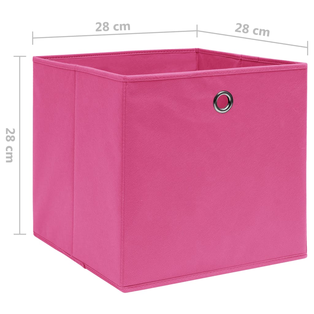 Kutije za pohranu od netkane tkanine 10 kom 28x28x28 cm roze