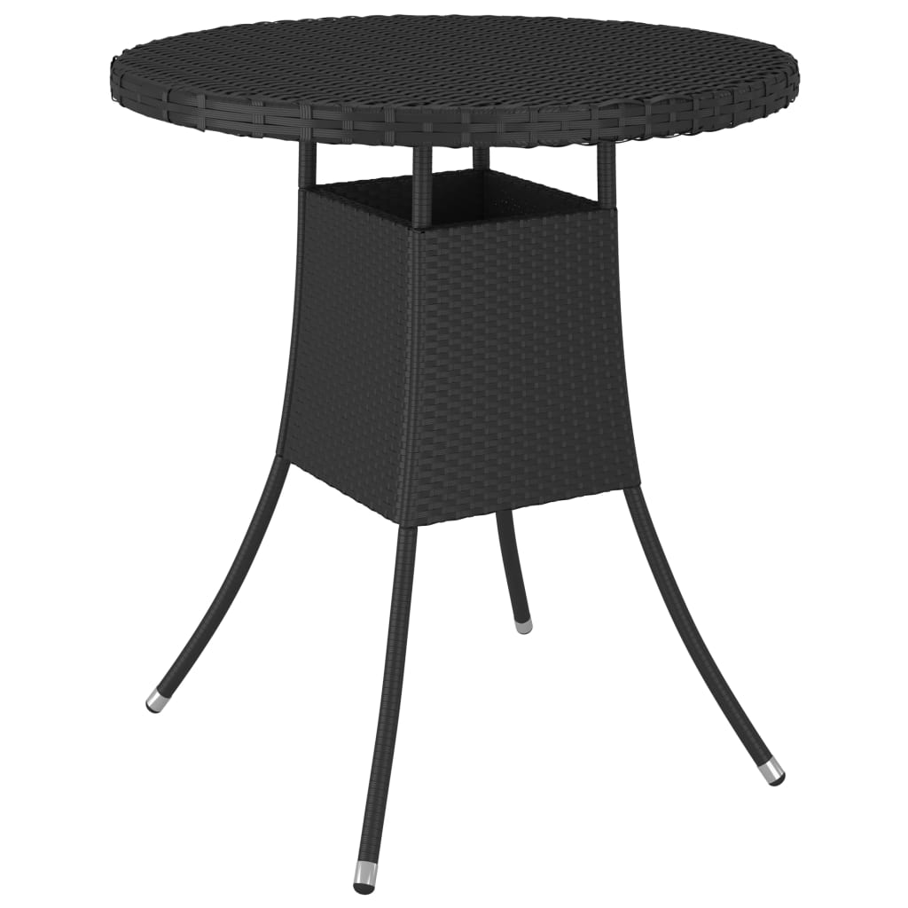 Vrtni stol crni 70 x 70 x 73 cm od poliratana