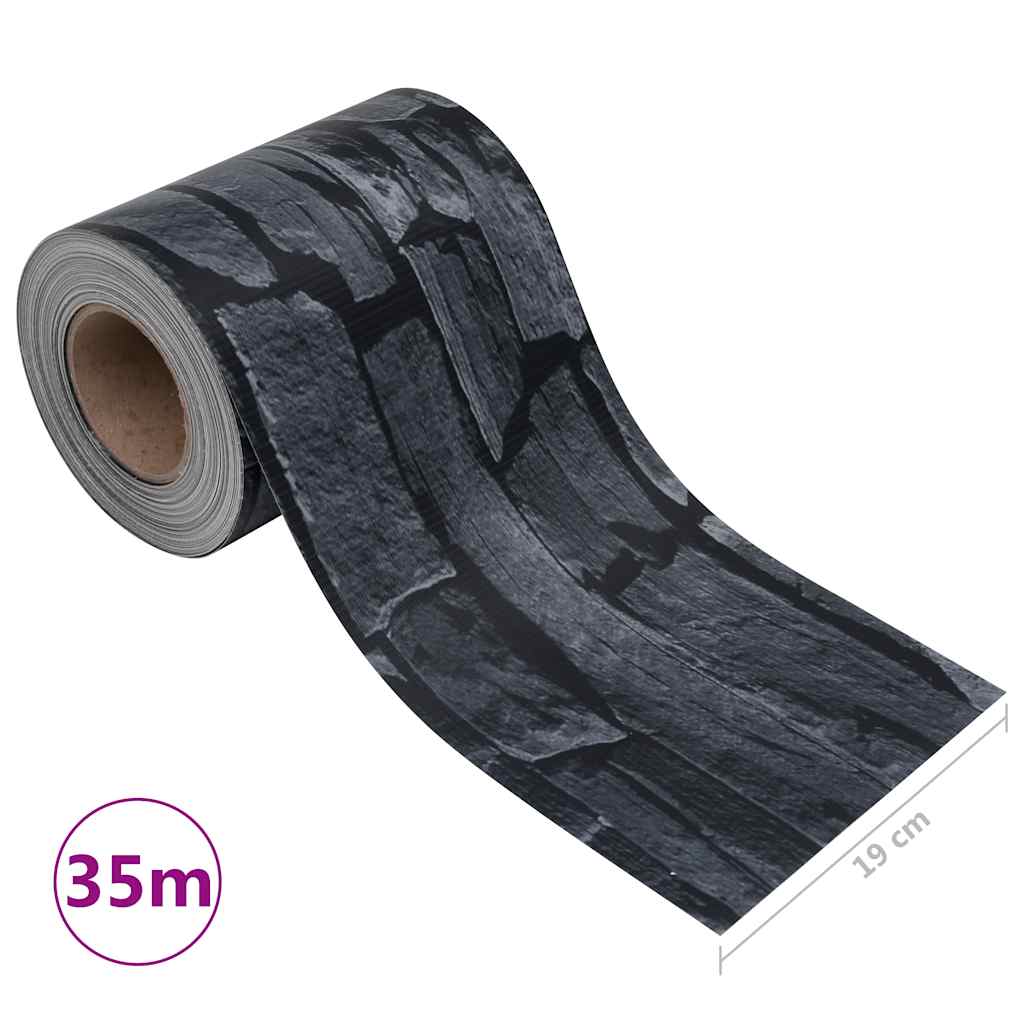 Vrtni zaslon za privatnost PVC 35 x 0,19 m sivi izgled kamena