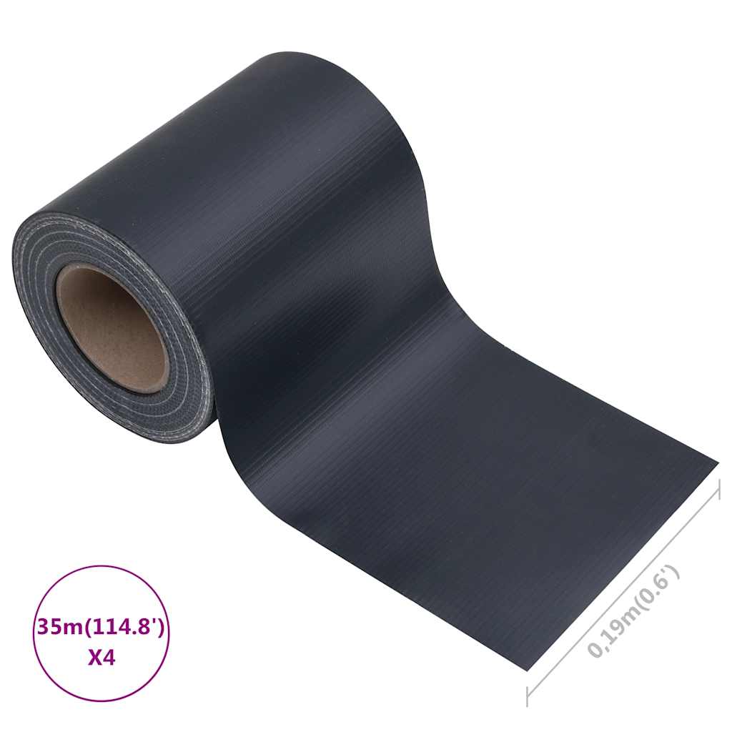 Vrtni zasloni za privatnost 4 kom PVC 35x0,19 m mat tamnosivi