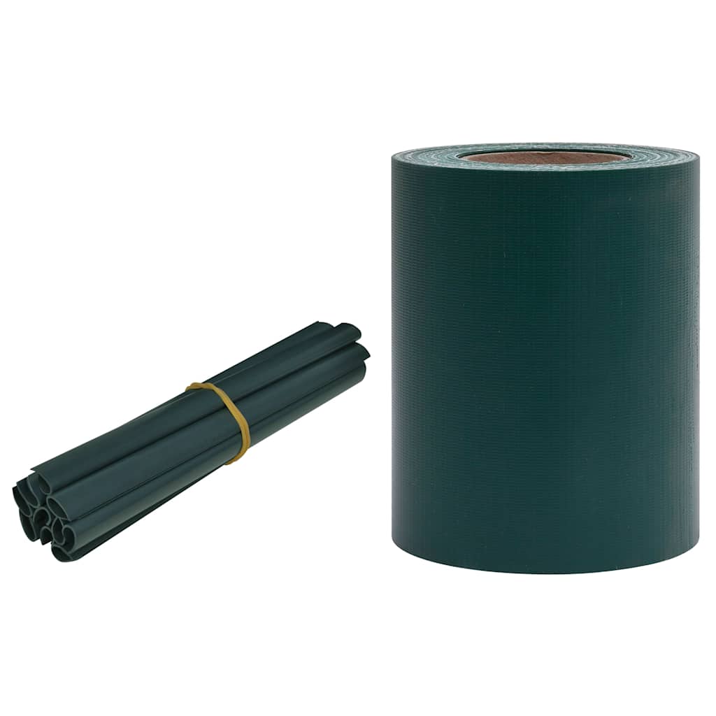 Vrtni zaslon za privatnost PVC 35 x 0,19 m mat zeleni