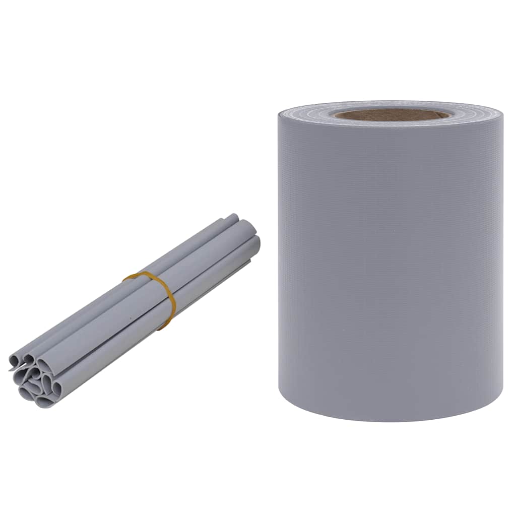 Vrtni zaslon za privatnost PVC 35 x 0,19 m mat svjetlosivi