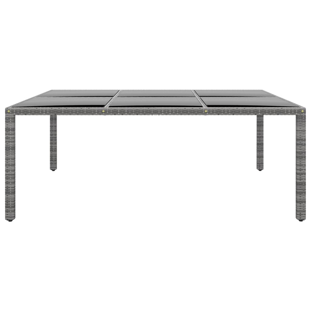 Vrtni stol 200x150x75 cm od kaljenog stakla i poliratana sivi