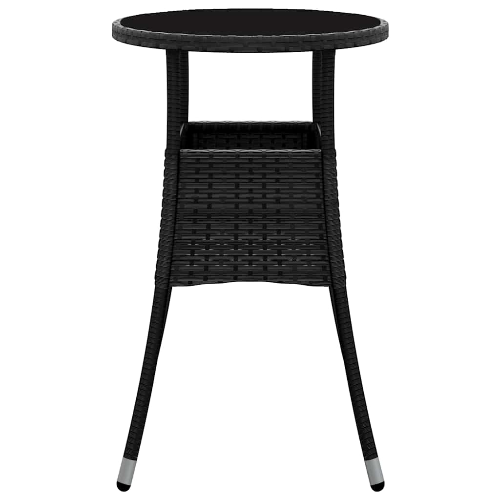 Vrtni stol Ø 60 x 75 cm od kaljenog stakla i poliratana crni
