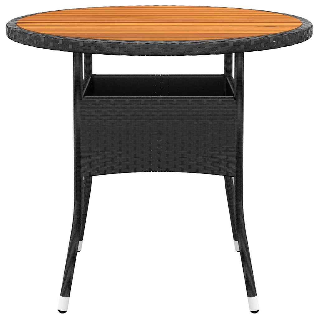 Vrtni stol Ø 80 x 75 cm od bagremovog drva i poliratana crni