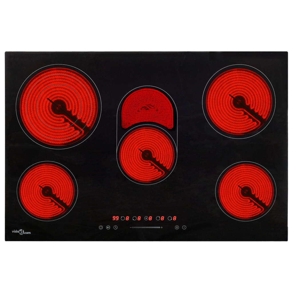 Keramička ploča za kuhanje s 5 plamenika 90 cm 8500 W