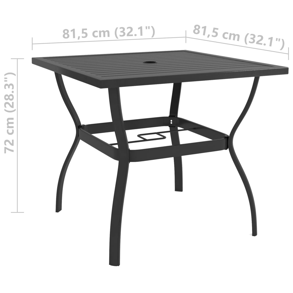 Vrtni stol antracit 81,5 x 81,5 x 72 cm čelični