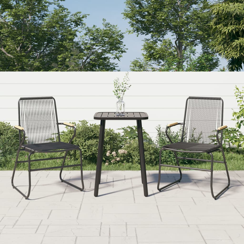 Vrtne stolice 2 kom crne 58 x 59 x 85,5 cm od PVC ratana