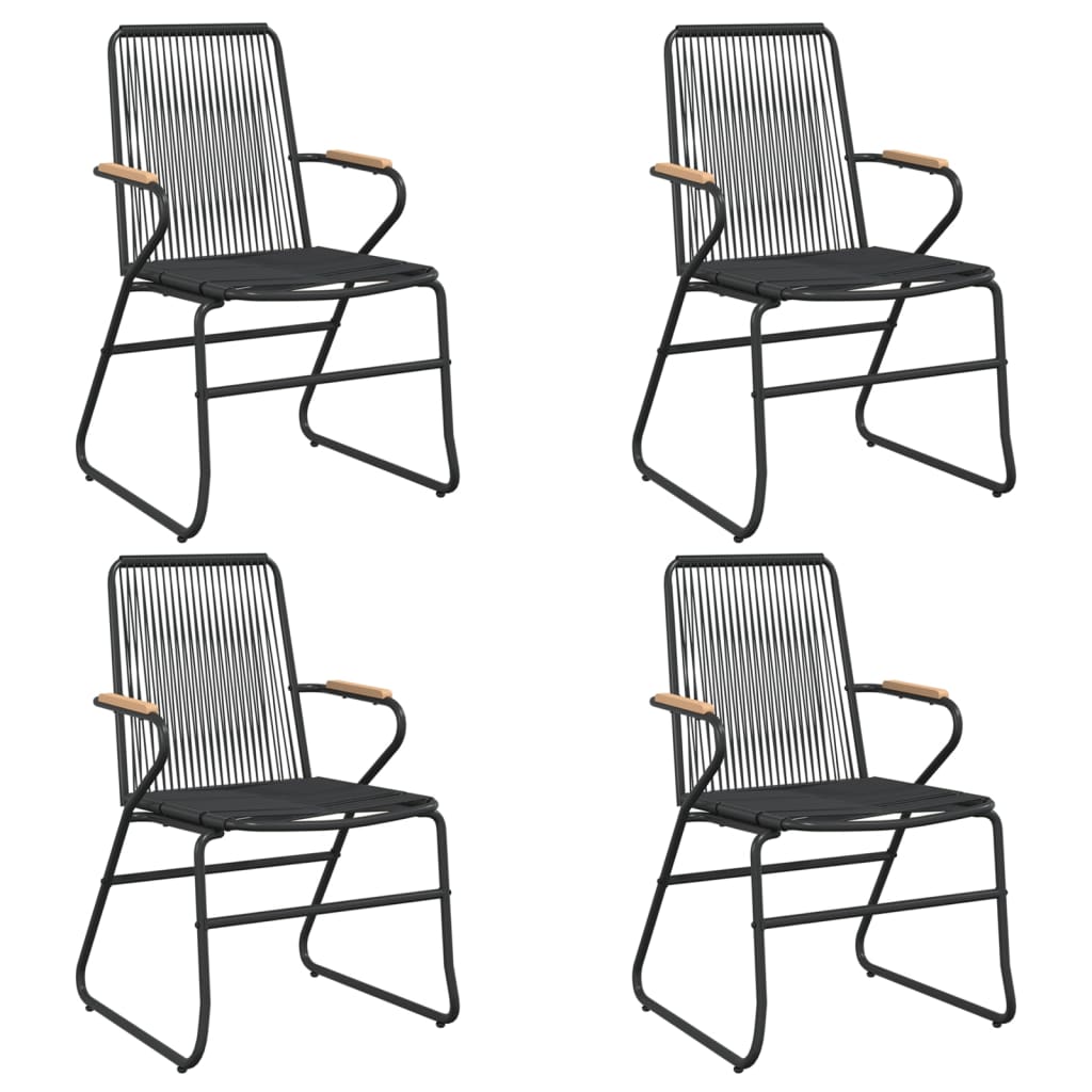 Vrtne stolice 4 kom crne 58 x 59 x 85,5 cm od PVC ratana