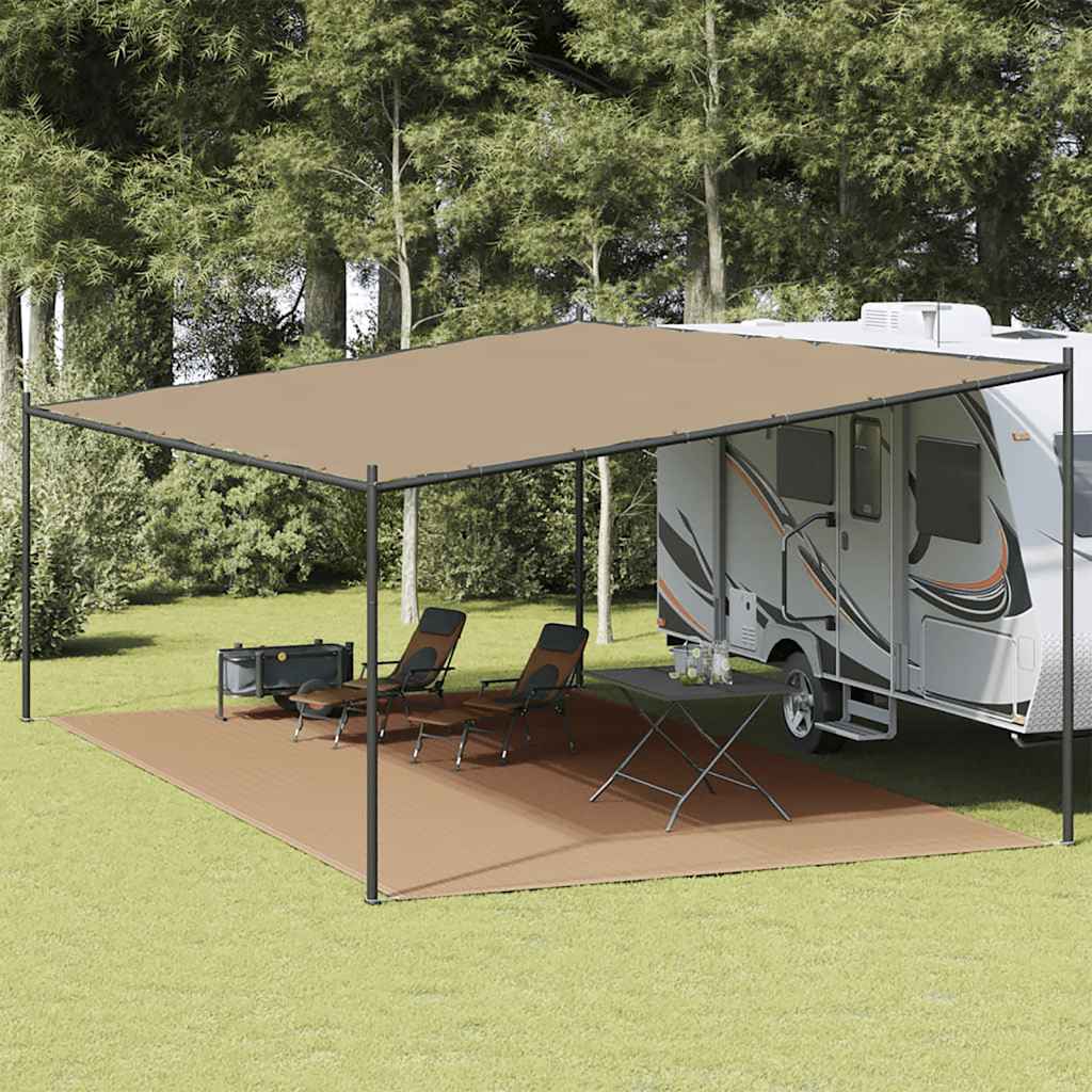 Tepih za šator smeđesivi 400 x 800 cm HDPE