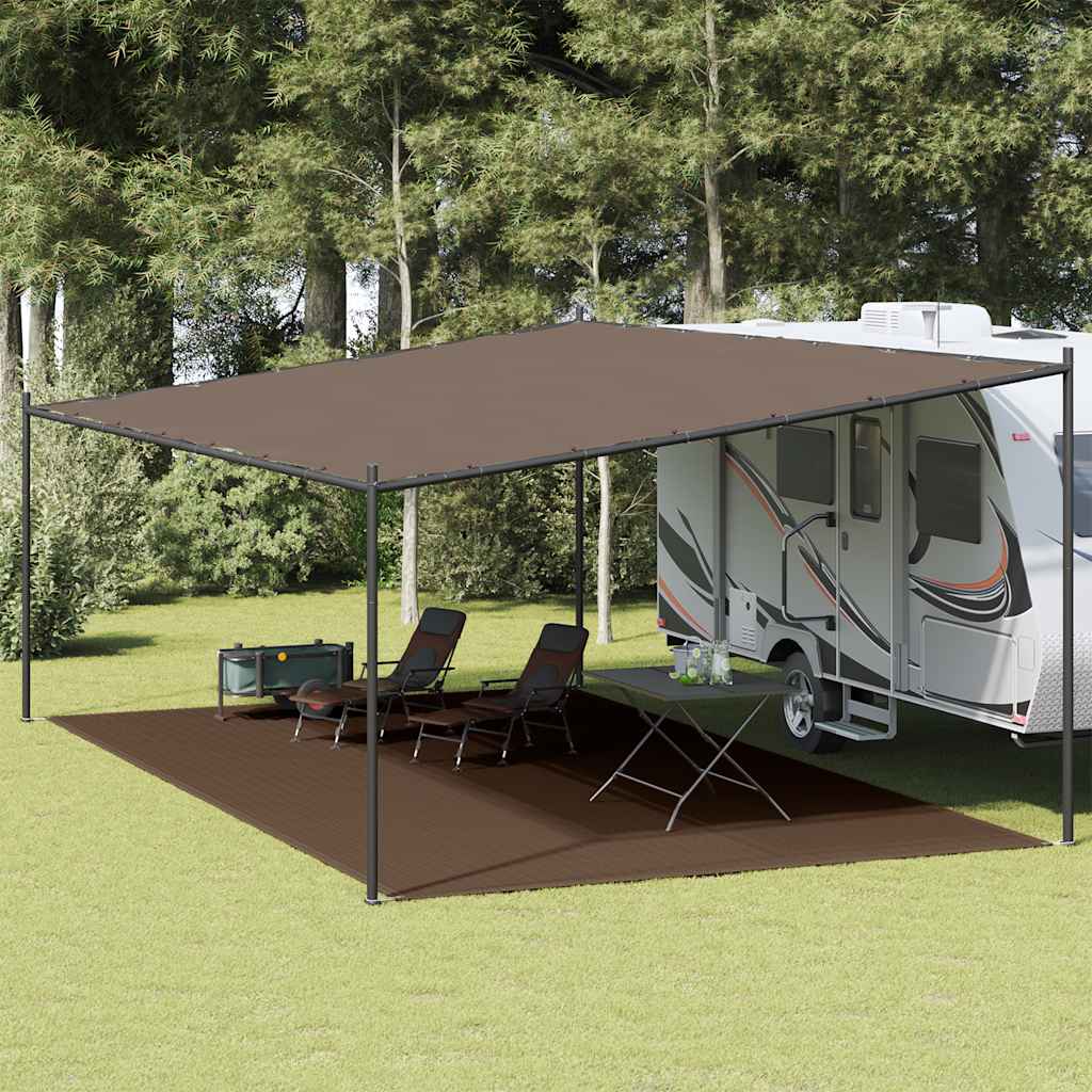 Tepih za šator 400 x 800 cm smeđi HDPE