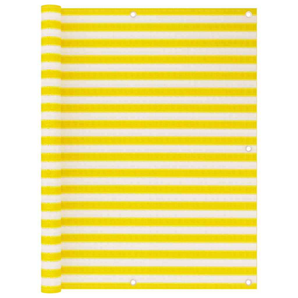 Balkonski zastor žuto-bijeli 120 x 500 cm HDPE